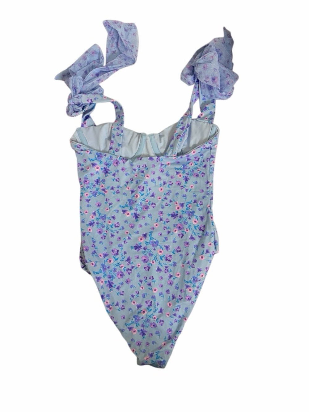 Beach Riot Floral Bow Strap Underwire One Piece Swimsuit Small NWOT - Picture 4 of 6